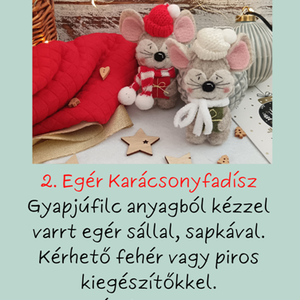 Egér karácsonyfadísz, Karácsony, Karácsonyi lakásdekoráció, Karácsonyfadíszek, Varrás, MESKA