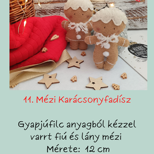 Mézi karácsonyfadísz, Karácsony, Karácsonyi lakásdekoráció, Karácsonyfadíszek, Varrás, MESKA