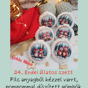 Erdei állatos szett karácsonyfadísz - karácsony - karácsonyi lakásdekoráció - karácsonyfadíszek - Meska.hu