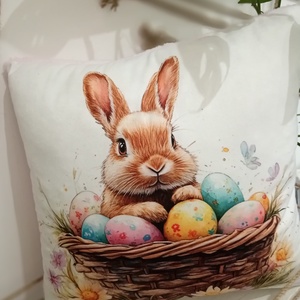 Nyuszis párna tojásokkal, Otthon & Életmód, Babaszoba, gyerekszoba, Gyerek díszpárna, , MESKA