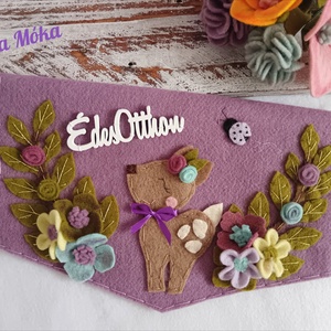 Tavaszi őzikés ajtódísz, Otthon & Életmód, Dekoráció, Ajtó- és ablak dekoráció, Ajtódísz & Kopogtató, Varrás, MESKA