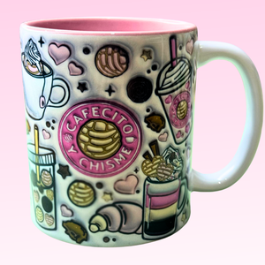 Cafecito Y Chisme bögre rózsaszín belsővel, Otthon & Életmód, Konyhafelszerelés, tálalás, Tálalás, Bögre & Csésze, Mindenmás, MESKA