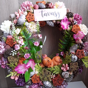 Tavaszi kopogtató alvó őzikével - otthon & életmód - dekoráció - ajtó- és ablak dekoráció - ajtódísz & kopogtató - Meska.hu