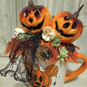 Halloween bögrés dekor - otthon & életmód - dekoráció - halloween - halloweeni dekoráció - Meska.hu
