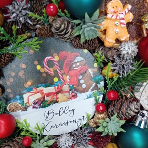 Mézis Boldog karácsony ajtódísz - karácsony - karácsonyi lakásdekoráció - karácsonyi ajtódíszek - Meska.hu