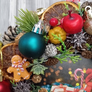 Mézis Boldog karácsony ajtódísz - karácsony - karácsonyi lakásdekoráció - karácsonyi ajtódíszek - Meska.hu