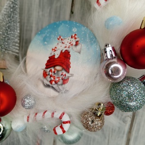 Cukorkabotos manós kopogtató - karácsony - adventi díszek - adventi ajtódísz - Meska.hu