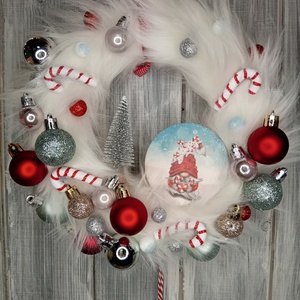 Cukorkabotos manós kopogtató - karácsony - adventi díszek - adventi ajtódísz - Meska.hu