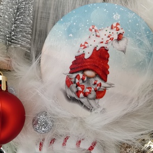 Cukorkabotos manós kopogtató, Karácsony, Adventi díszek, Adventi ajtódísz, Mindenmás, MESKA