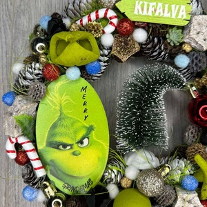 Grinchmas ajtódísz - karácsony - adventi díszek - adventi ajtódísz - Meska.hu