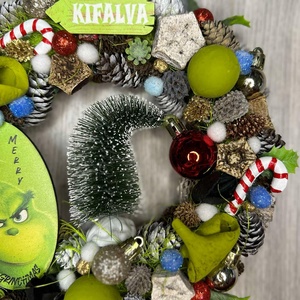 Grinchmas ajtódísz - karácsony - adventi díszek - adventi ajtódísz - Meska.hu