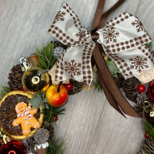 Mézeskalács házikós karácsonyi ajtódísz - karácsony - adventi díszek - adventi ajtódísz - Meska.hu