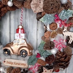 Boldog karácsonyt feliratú autós ajtódísz - karácsony - adventi díszek - adventi ajtódísz - Meska.hu
