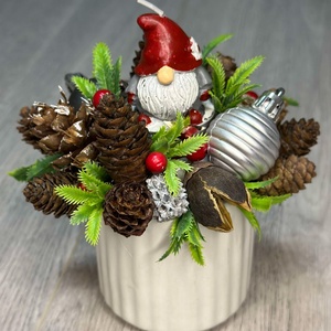 Manógyertyás asztali dekoráció - karácsony - karácsonyi lakásdekoráció - ünnepi asztaldekoráció - Meska.hu