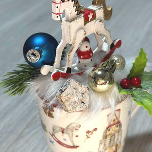 Hintalovas diótörős bögre dekoráció - karácsony - karácsonyi lakásdekoráció - ünnepi asztaldekoráció - Meska.hu