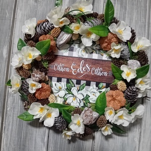 Otthon édes otthon magnóliával - otthon & életmód - dekoráció - ajtó- és ablak dekoráció - ajtódísz & kopogtató - Meska.hu