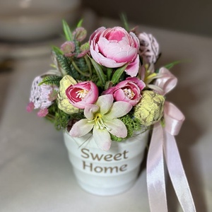 Sweet home asztali dísz, Otthon & Életmód, Dekoráció, Asztal és polc dekoráció, Asztaldísz, Virágkötés, Mindenmás, MESKA