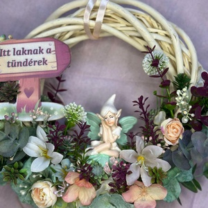 Ajtódísz tündérrel, Otthon & Életmód, Dekoráció, Ajtó- és ablak dekoráció, Ajtódísz & Kopogtató, Virágkötés, MESKA