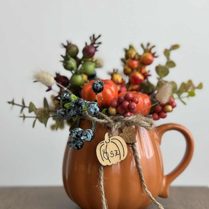 Őszi színkavalkád bögrében - otthon & életmód - dekoráció - asztal és polc dekoráció - asztaldísz - Meska.hu