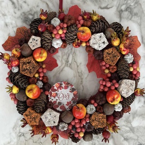 Őszi almás tobozos ajtódísz - Meska.hu