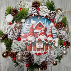 Hello tél manós ajtódísz - Meska.hu