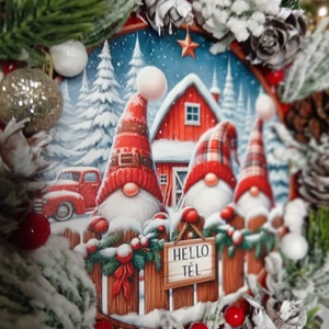 Hello tél manós ajtódísz - karácsony - karácsonyi lakásdekoráció - karácsonyi ajtódíszek - Meska.hu