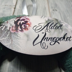 Áldott ünnepeket ajtódísz - karácsony - karácsonyi lakásdekoráció - karácsonyi ajtódíszek - Meska.hu