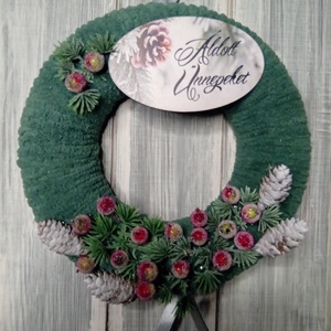 Áldott ünnepeket ajtódísz - karácsony - karácsonyi lakásdekoráció - karácsonyi ajtódíszek - Meska.hu