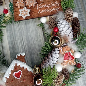 Varázslatos karácsony mézis ajtódísz - karácsony - karácsonyi lakásdekoráció - karácsonyi ajtódíszek - Meska.hu