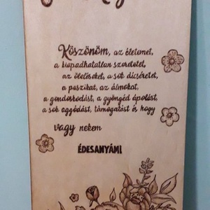 Édesanyának ajándék tábla, Otthon & Életmód, Táblakép, Dekoráció, Kép & Falikép, Gravírozás, pirográfia, MESKA
