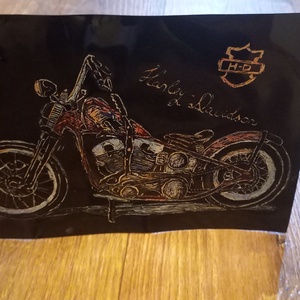 Karckép - Motoros kép, motoros ajándék, Művészet, Grafika & Illusztráció, Egyéb rajzok, Gravírozás, pirográfia, MESKA