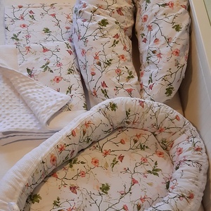 Babaváró szett: babafészek, kismama (szoptatós) párna, takaró és lapospárna - baba - mama - babaágyneműk - szett kiságyba - Meska.hu