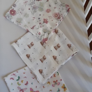 Dupla géz textil pelenka, 3 db - baba - mama - pelenkázó, babafürdető kellékek - pelenka - Meska.hu