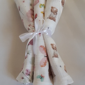 Dupla géz textil pelenka, 3 db - baba - mama - pelenkázó, babafürdető kellékek - pelenka - Meska.hu