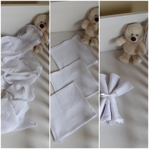 Fehér dupla géz textil pelenka, 3 db - Meska.hu