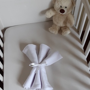Fehér dupla géz textil pelenka, 3 db - baba - mama - pelenkázó, babafürdető kellékek - pelenka - Meska.hu