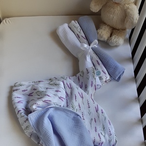 Két rétegű dupla géz nyári takaró és 3 db színben harmonizáló pelenka - baba - mama - baba ágynemű - babatakaró, gyerek pléd - Meska.hu