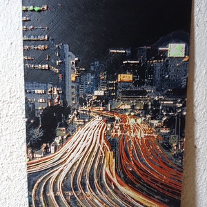 Szöul utcakép éjszaka 3D nyomtatott kép - Meska.hu