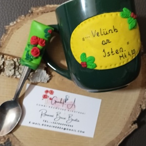 Pipacsos feliratozható,Bibliai igés bögre és kanál - Meska.hu