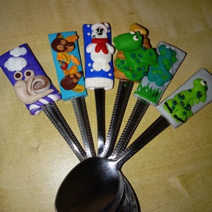 Állatos kiskanál, teáskanál , Otthon & Életmód, Konyhafelszerelés, tálalás, Tálalás, Kanál & Villa, Gyurma, MESKA