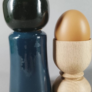 Kézzel készített egyedi Kokeshi - szamuráj macska mintával - művészet - más gyűjtemények - Meska.hu