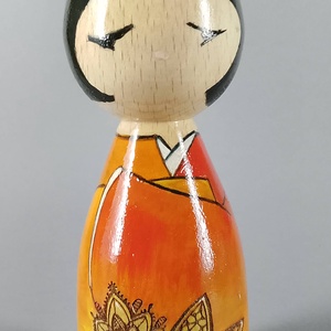 Kézzel készített egyedi Kokeshi - nagy méret - Meska.hu