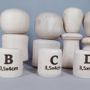 Öt fababa, levehető fejjel - talán így könnyebb festeni - egyesével vagy csoportban is..., Kellékek & szerszámok, Hobby fa alapanyag, Egyéb fatermék, Famegmunkálás, Baba-és bábkészítés, MESKA