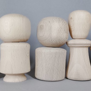 Öt fababa, levehető fejjel - talán így könnyebb festeni - egyesével vagy csoportban is... - kellékek & szerszámok - hobby fa alapanyag - egyéb fatermék - Meska.hu