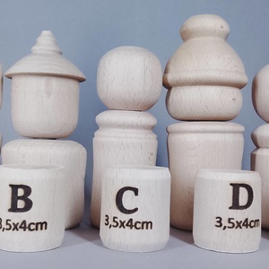 Öt fababa, levehető fejjel - talán így könnyebb festeni - egyesével vagy csoportban is..., Kellékek & szerszámok, Hobby fa alapanyag, Egyéb fatermék, Famegmunkálás, Baba-és bábkészítés, MESKA