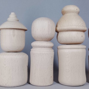 Öt fababa, levehető fejjel - talán így könnyebb festeni - egyesével vagy csoportban is... - kellékek & szerszámok - hobby fa alapanyag - egyéb fatermék - Meska.hu