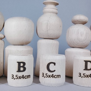 Öt fababa, levehető fejjel - talán így könnyebb festeni - egyesével vagy csoportban is..., Kellékek & szerszámok, Hobby fa alapanyag, Egyéb fatermék, Famegmunkálás, Baba-és bábkészítés, MESKA