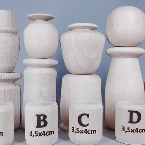 Öt fababa, levehető fejjel - talán így könnyebb festeni - egyesével vagy csoportban is..., Kellékek & szerszámok, Hobby fa alapanyag, Egyéb fatermék, Famegmunkálás, Baba-és bábkészítés, MESKA