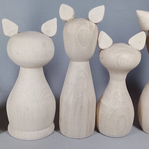 Öt fababa, macskák vagy cicamicák  - egyesével vagy csoportban is... - kellékek & szerszámok - hobby fa alapanyag - egyéb fatermék - Meska.hu