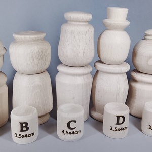 Öt fababa, levehető fejjel - talán így könnyebb festeni - egyesével vagy csoportban is..., Kellékek & szerszámok, Hobby fa alapanyag, Egyéb fatermék, Famegmunkálás, Baba-és bábkészítés, MESKA